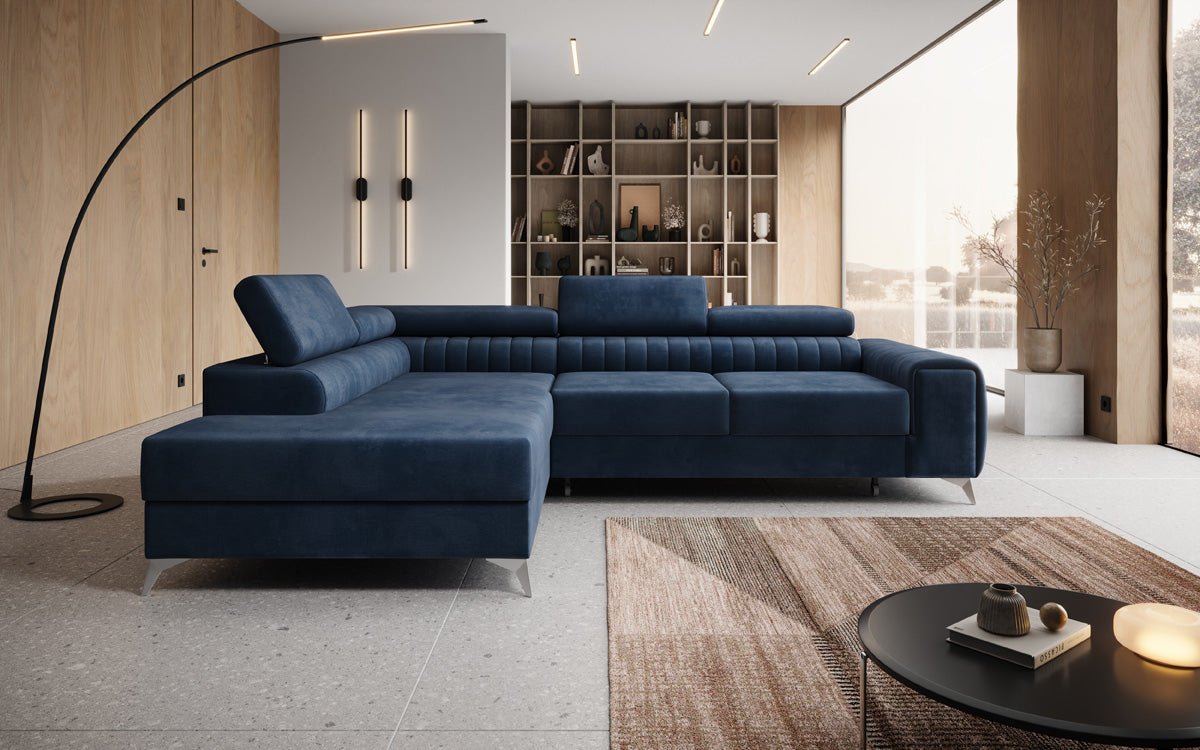 Designer Sofa Aurea L med sove- og klapfunktion i Velour