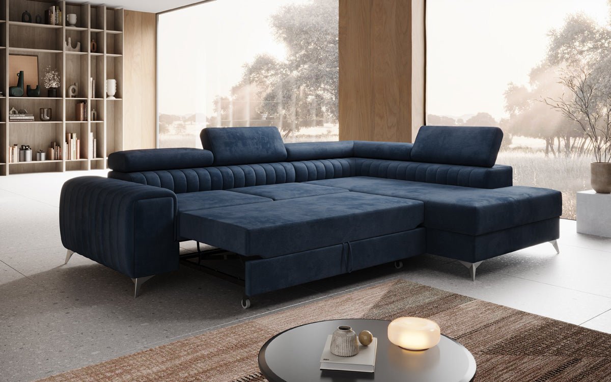 Designer Sofa Aurea L med sove- og klapfunktion i Velour