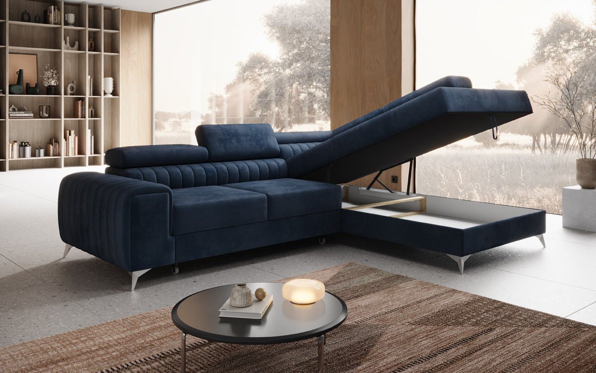 Designer Sofa Aurea L med sove- og klapfunktion i Velour