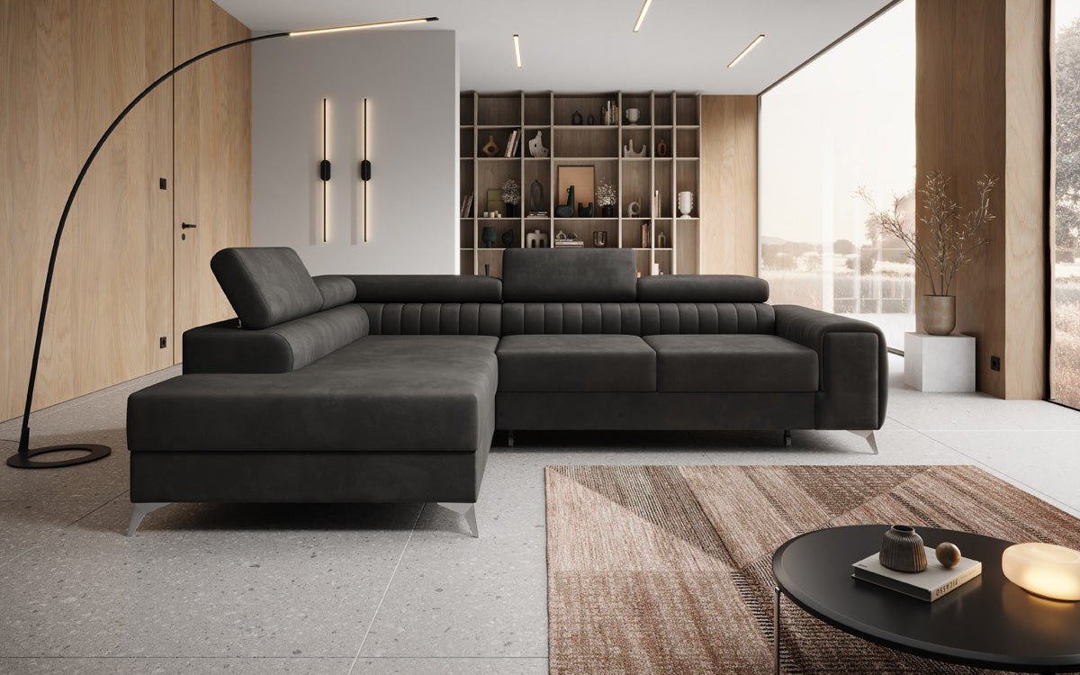 Designer Sofa Aurea L med sove- og klapfunktion i Velour