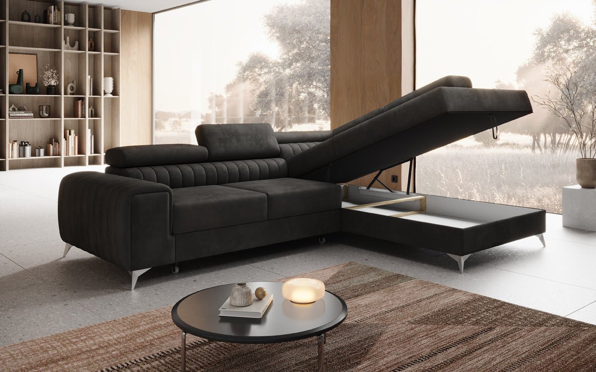 Designer Sofa Aurea L med sove- og klapfunktion i Velour