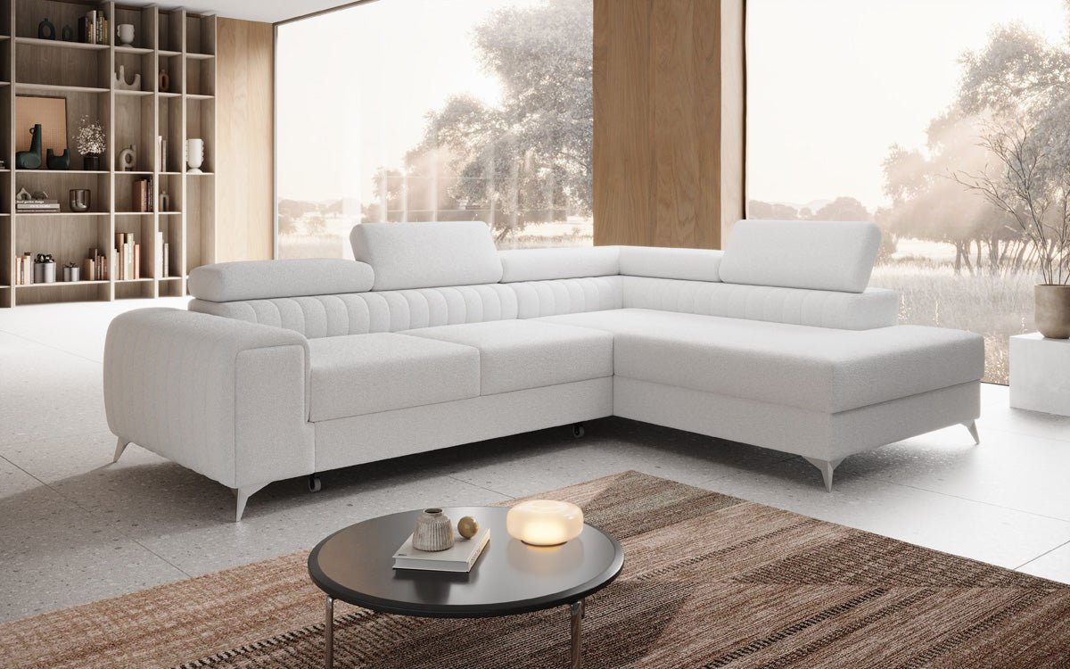 Designer Sofa Aurea L med sove- og klapfunktion i Bouclé