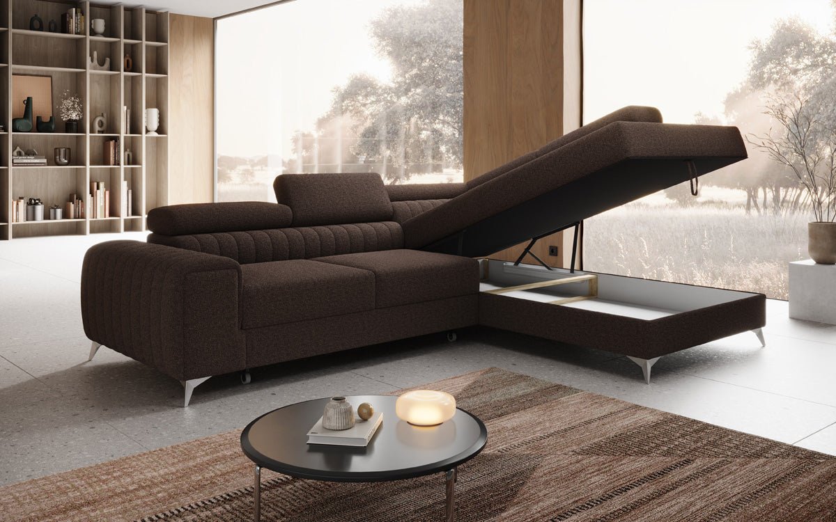 Designer Sofa Aurea L med sove- og klapfunktion i Bouclé