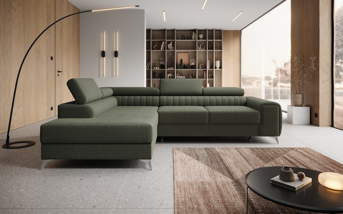 Designer Sofa Aurea L med sove- og klapfunktion i Bouclé