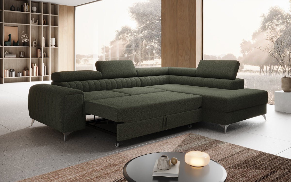 Designer Sofa Aurea L med sove- og klapfunktion i Bouclé