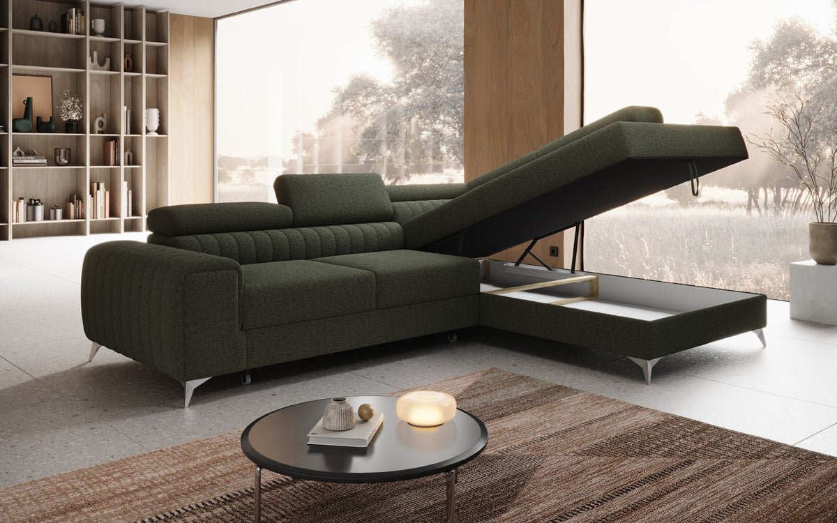 Designer Sofa Aurea L med sove- og klapfunktion i Bouclé