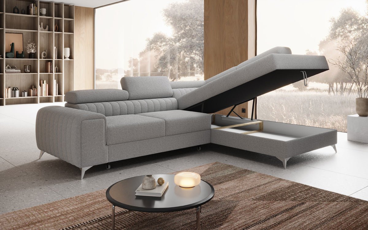 Designer Sofa Aurea L med sove- og klapfunktion i Bouclé