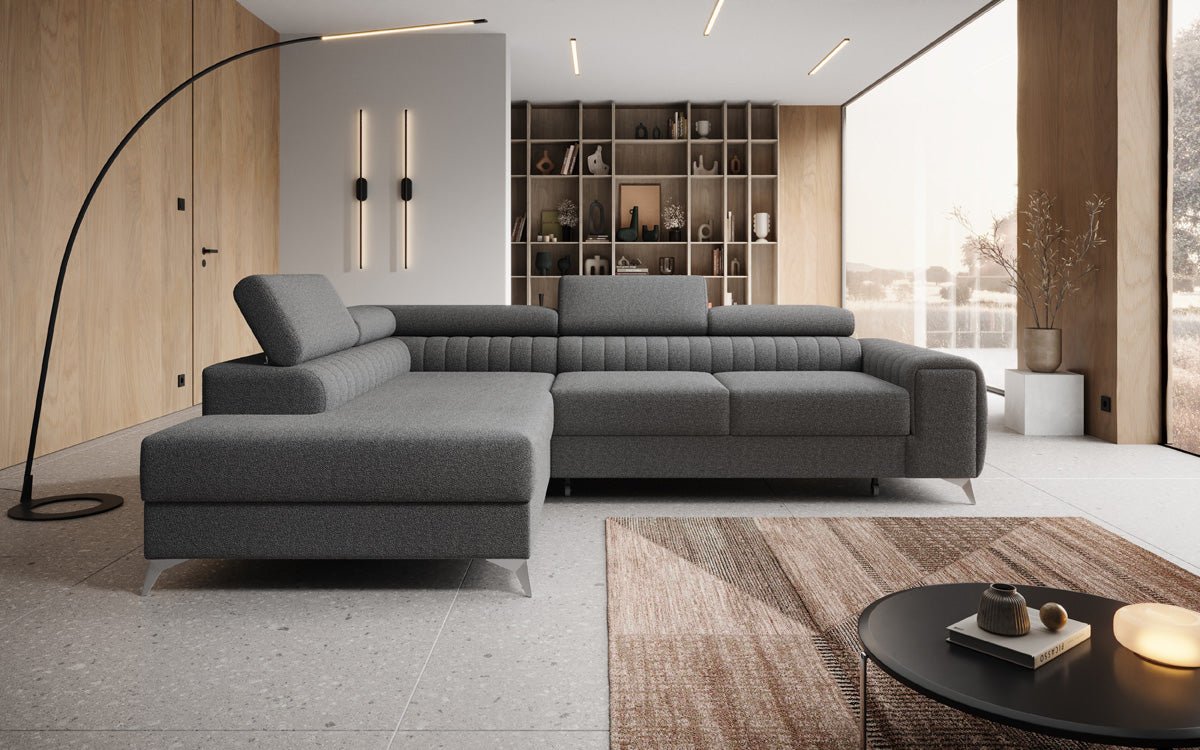 Designer Sofa Aurea L med sove- og klapfunktion i Bouclé