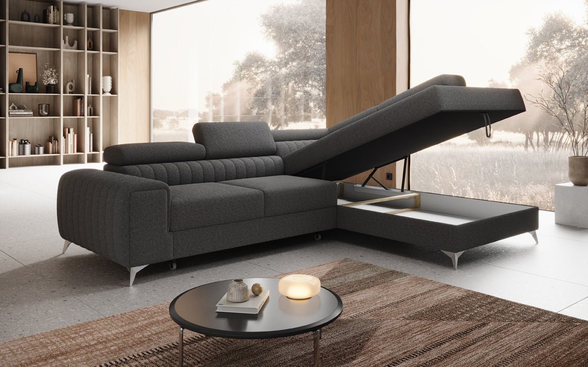 Designer Sofa Aurea L med sove- og klapfunktion i Bouclé