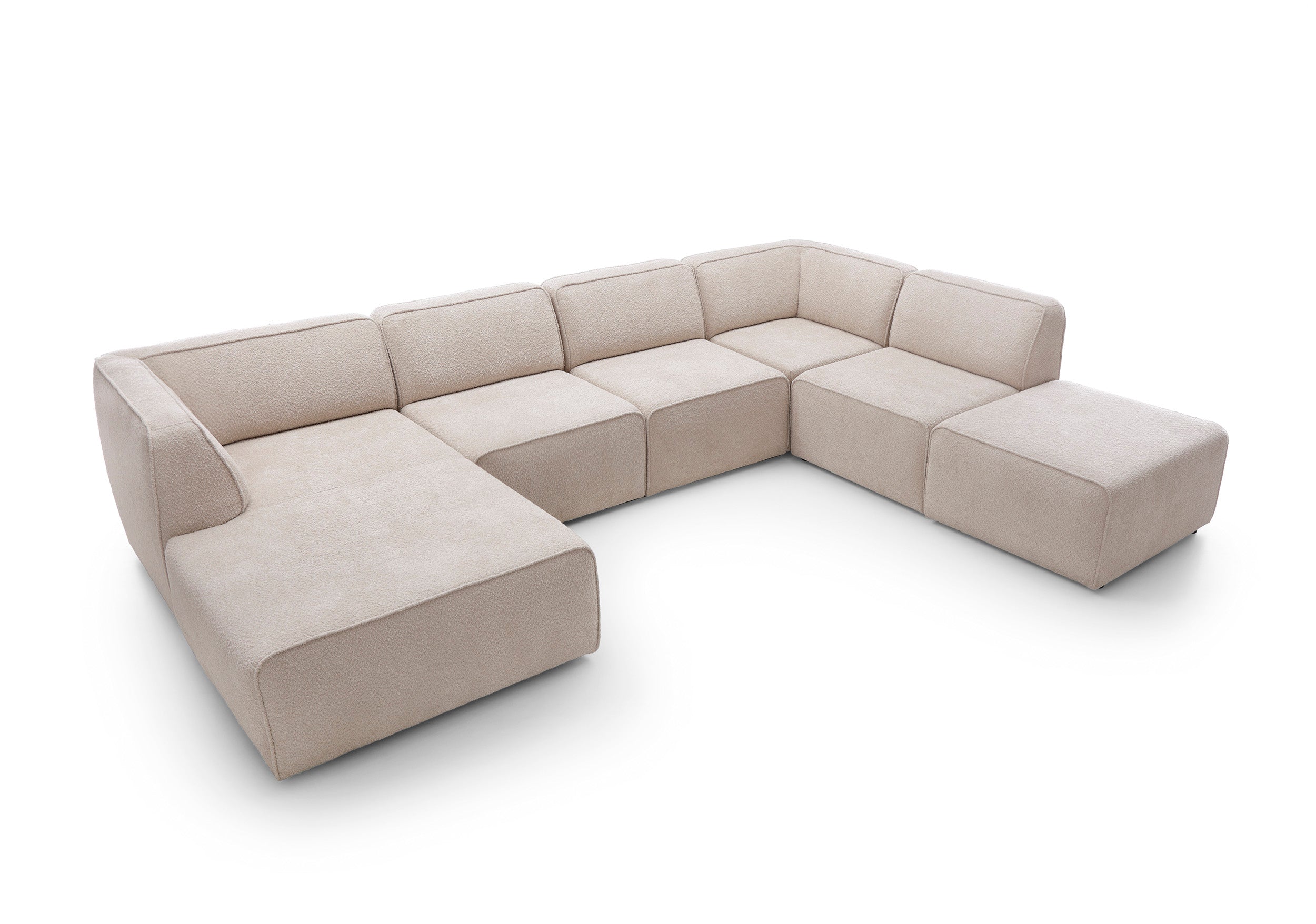 Designer Sofa Modena U in Bouclé