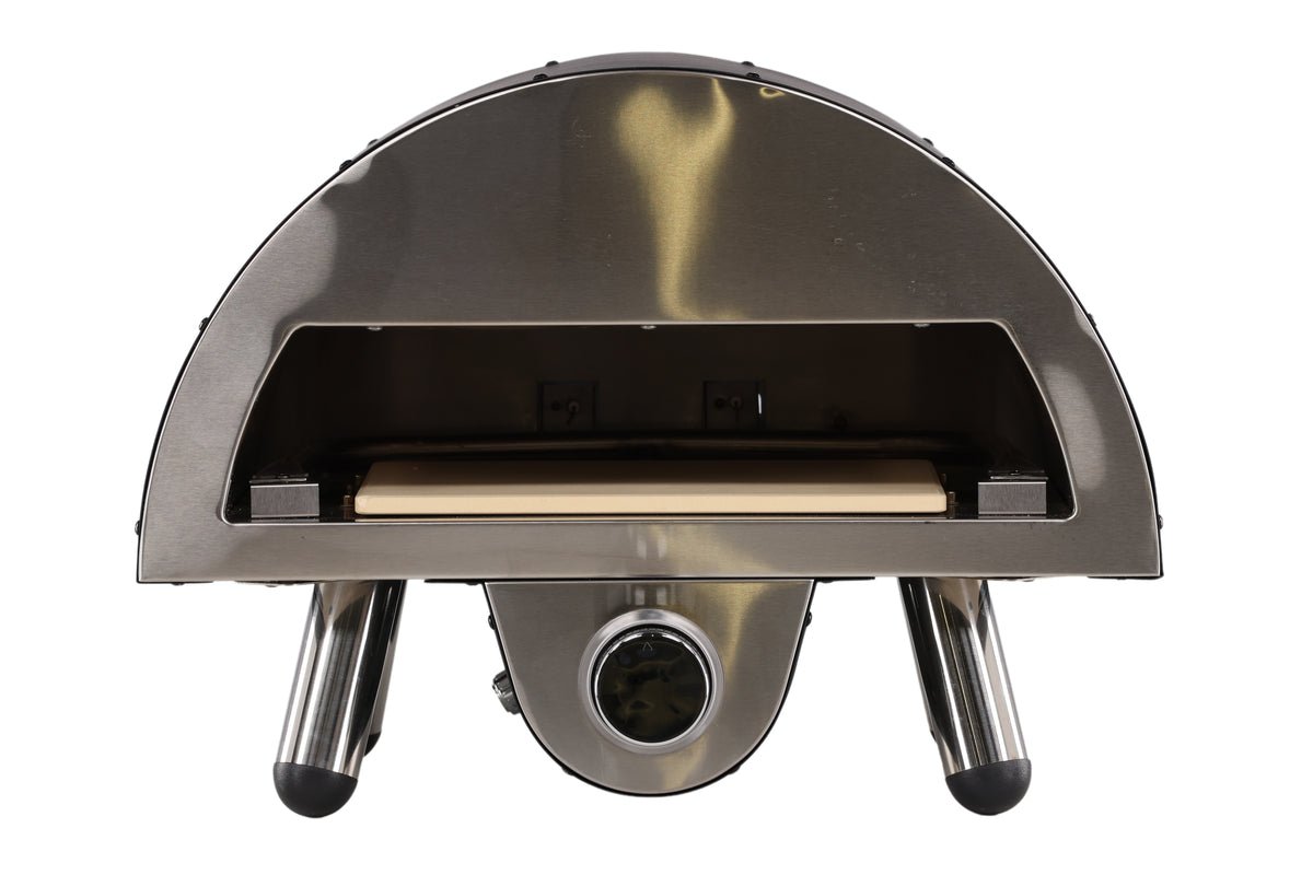Pizzaovn Neapel - af stål, rustfrit stål og keramik i Sort