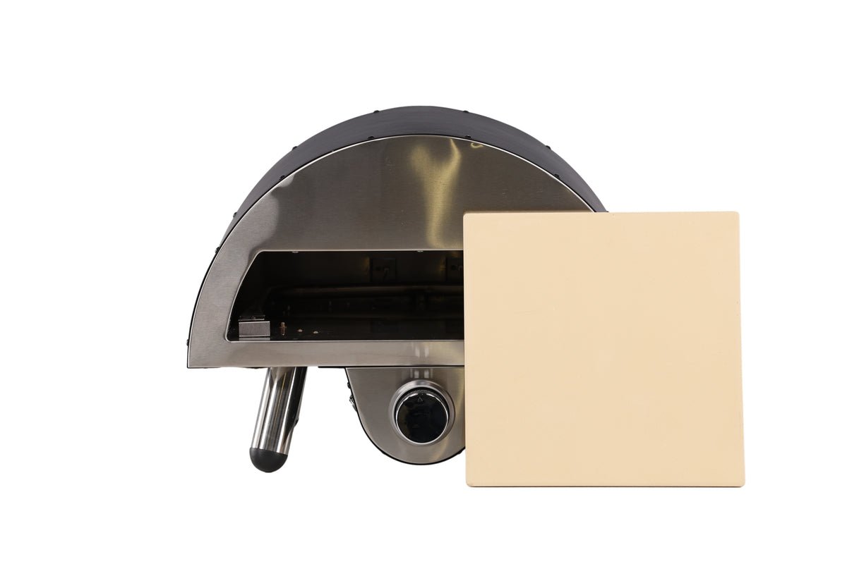 Pizzaovn Neapel - af stål, rustfrit stål og keramik i Sort