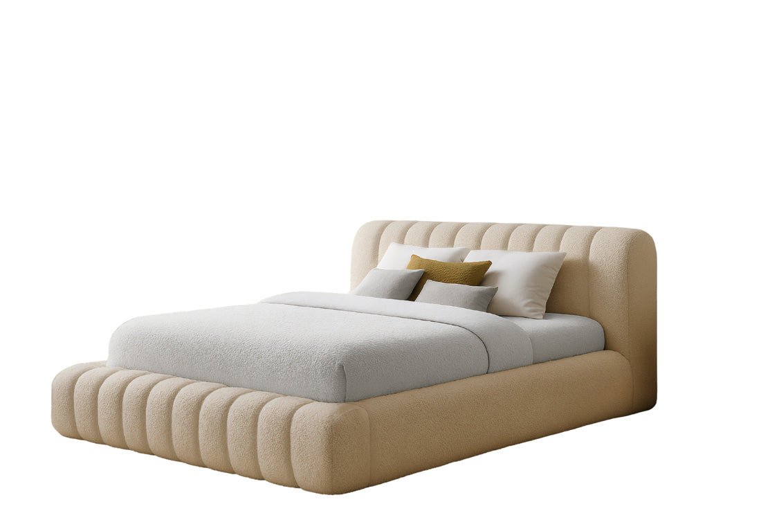 Designer polsterseng Selene Bouclé med opbevaringsplads
