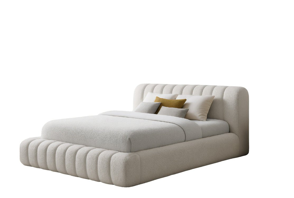 Designer polsterseng Selene Bouclé med opbevaringsplads