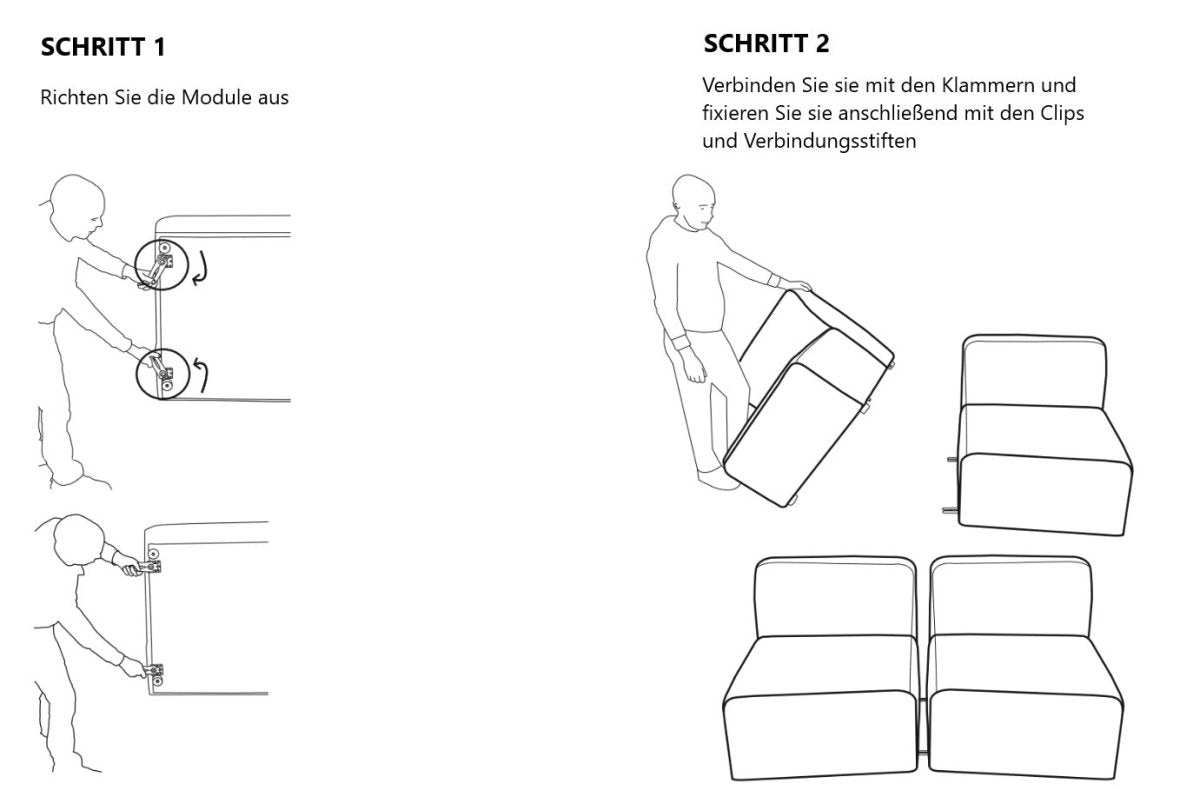 Modulares Ecksofa Yuma I aus Bouclé