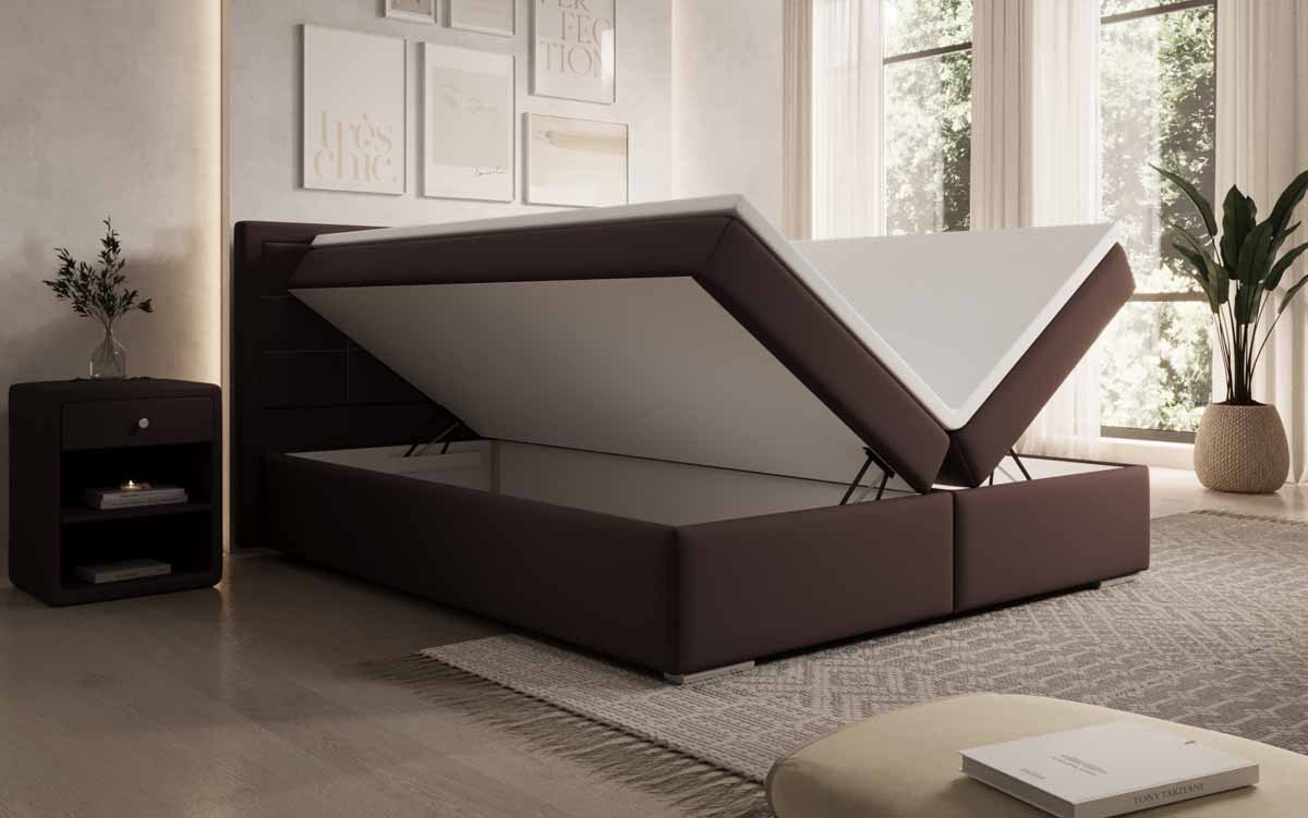 Boxspringbett Athina Kunstleder mit Stauraum - Luxusbetten24