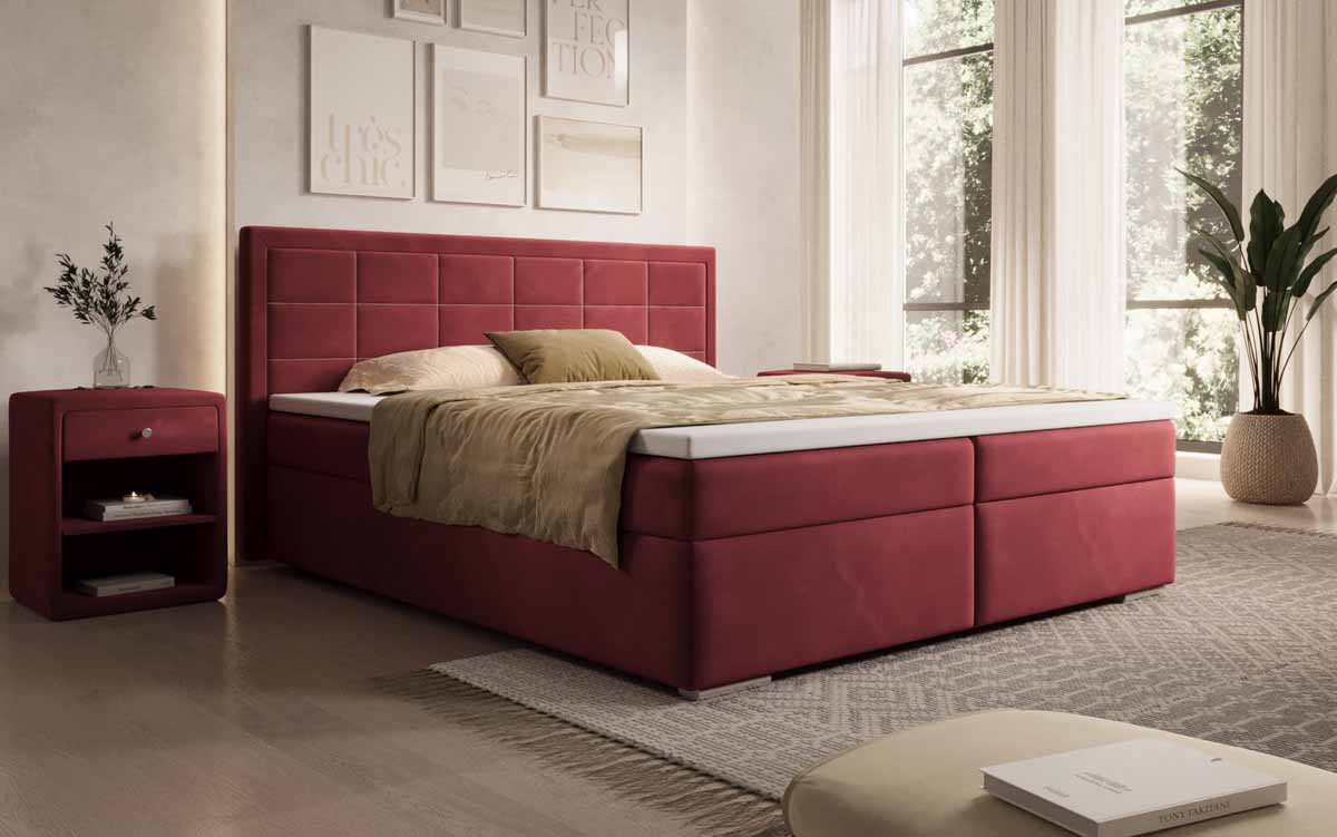 Boxspringbett Athina Samt mit Stauraum - Luxusbetten24