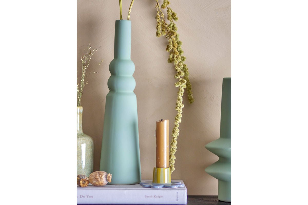 Vase Lori - Grøn/Pink, af stentøj