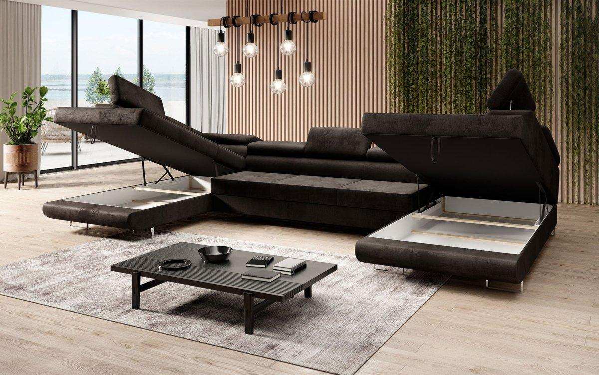 Designer Sofa Taormina med sove- og klapfunktion i Kunstlæder