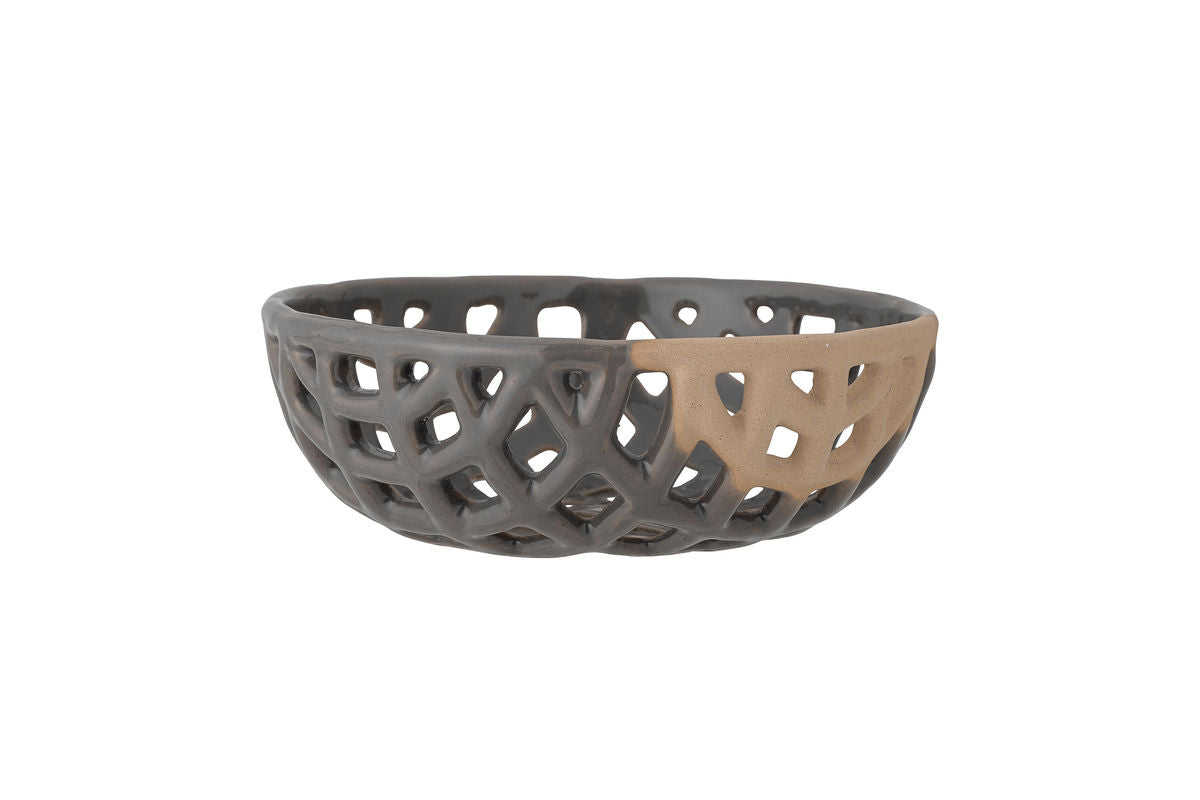 Deko-skål Ana – skulpturel stentøj i Grå