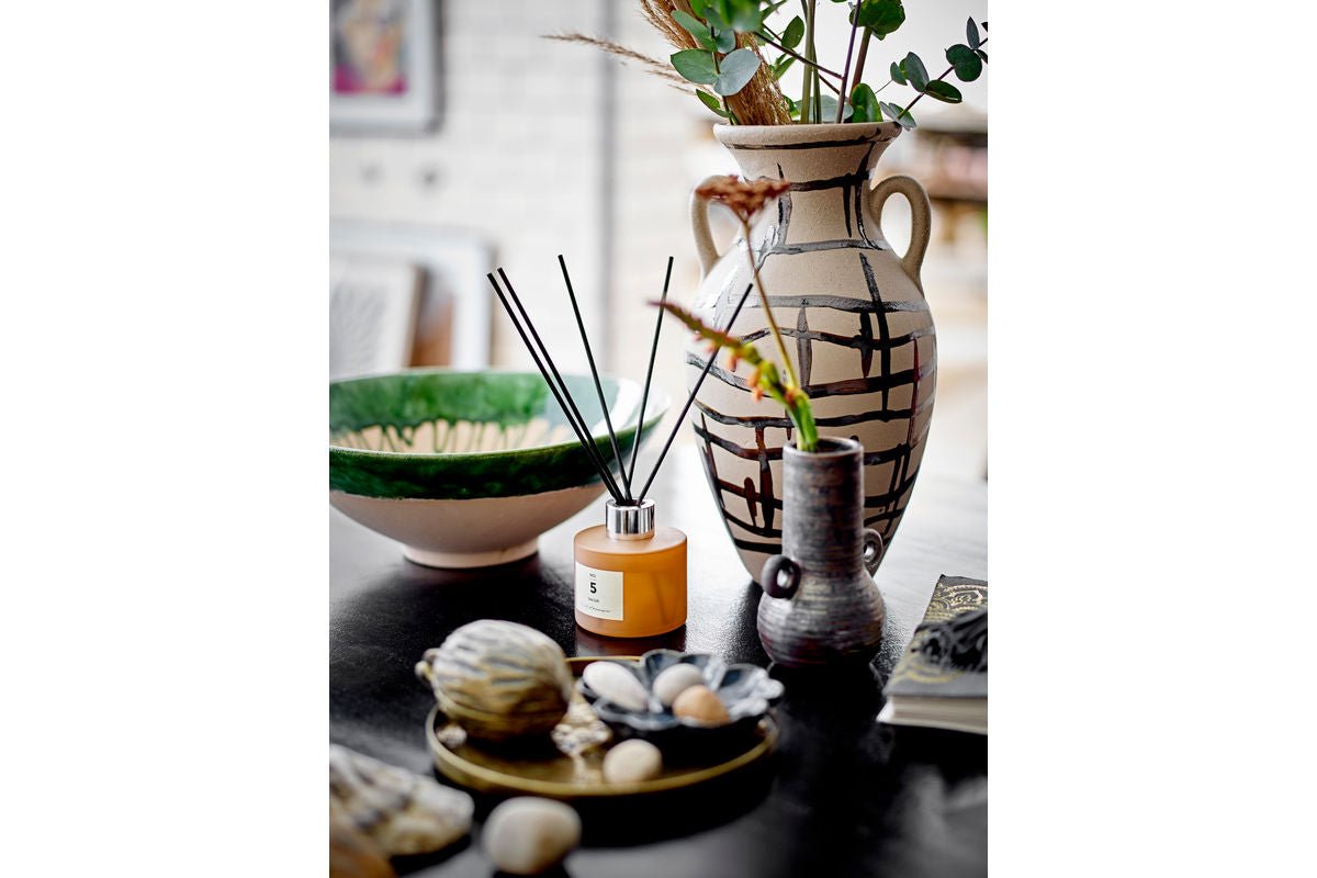 Vase Ora - Braun, aus Steingut