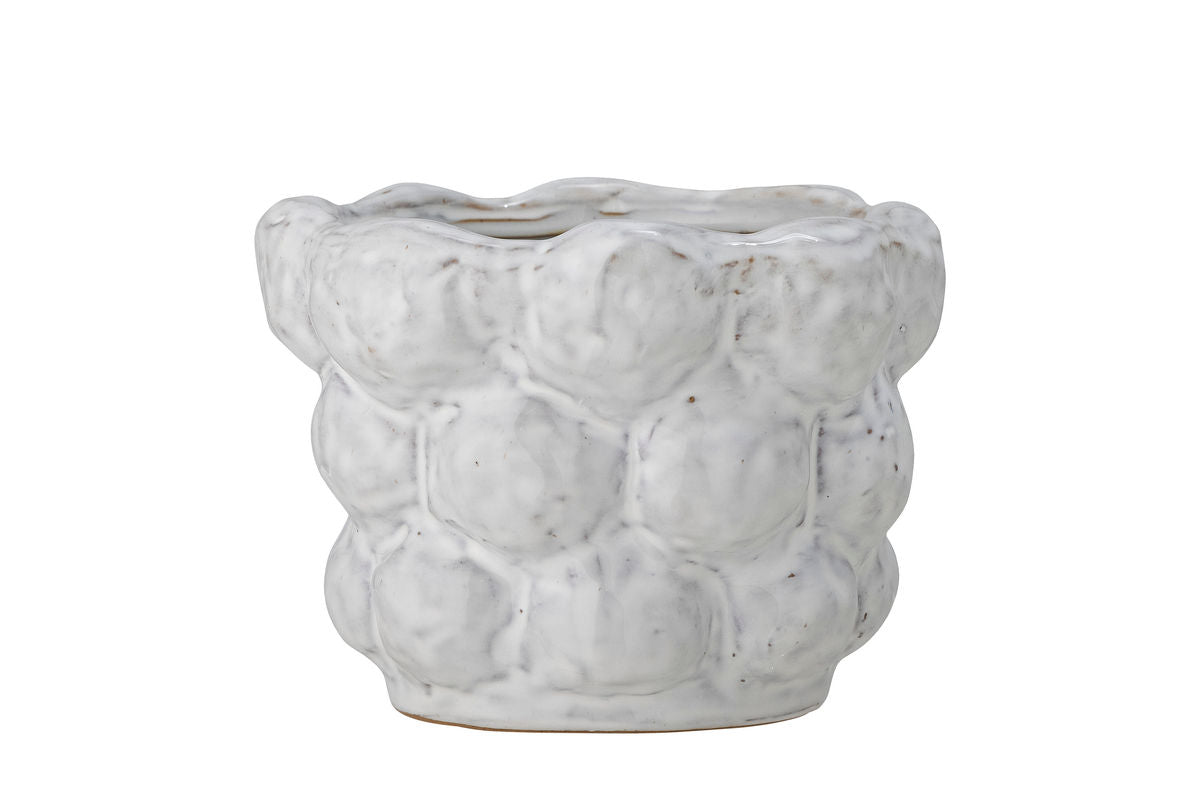 Blumentopf Clowd – weißes Steingut