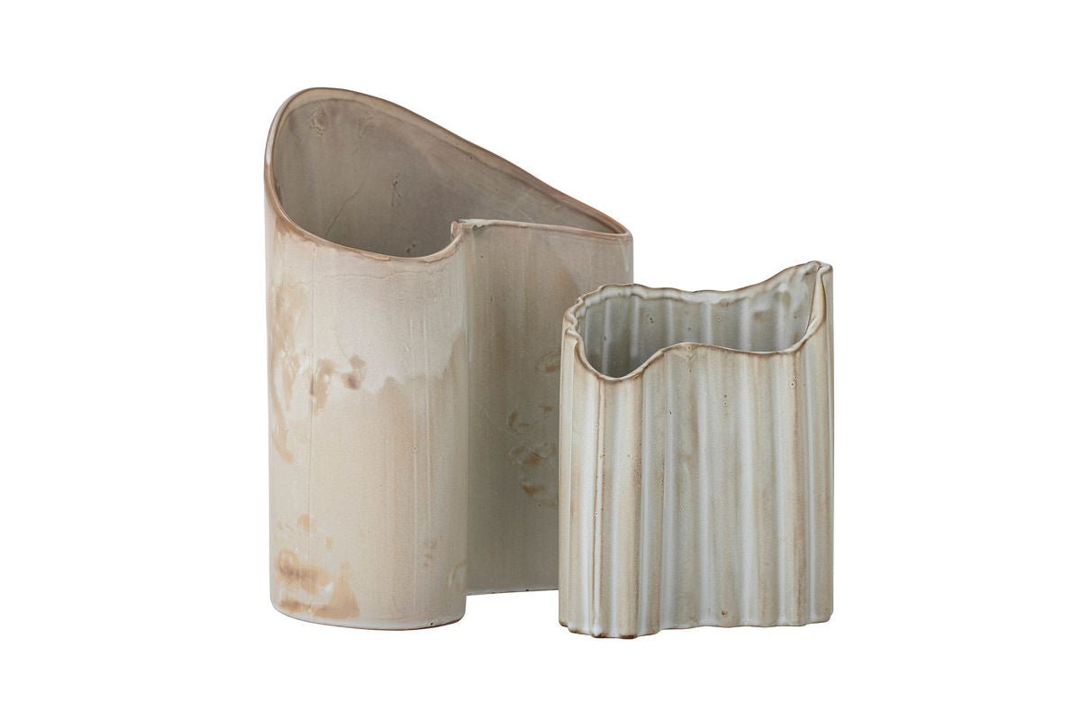 Vasesæt „Caloma“ – Brun stentøj (2 dele)