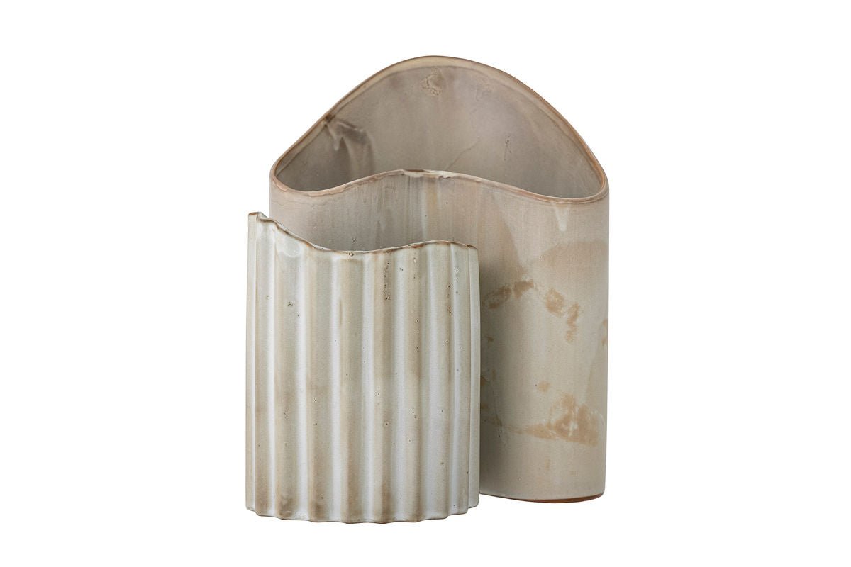 Vasesæt „Caloma“ – Brun stentøj (2 dele)