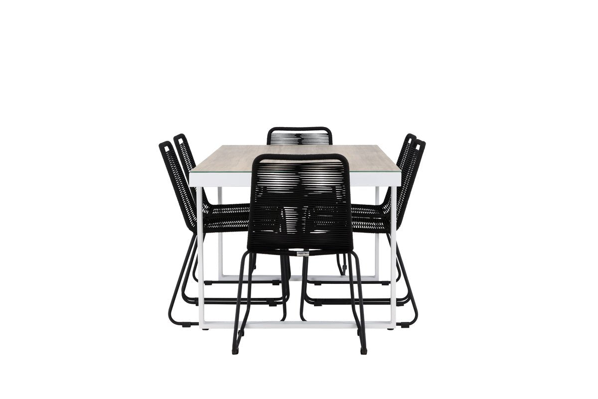 Garten Essgruppe Spain – 5-teiliges Gartenmöbel-Set mit rundem Tisch