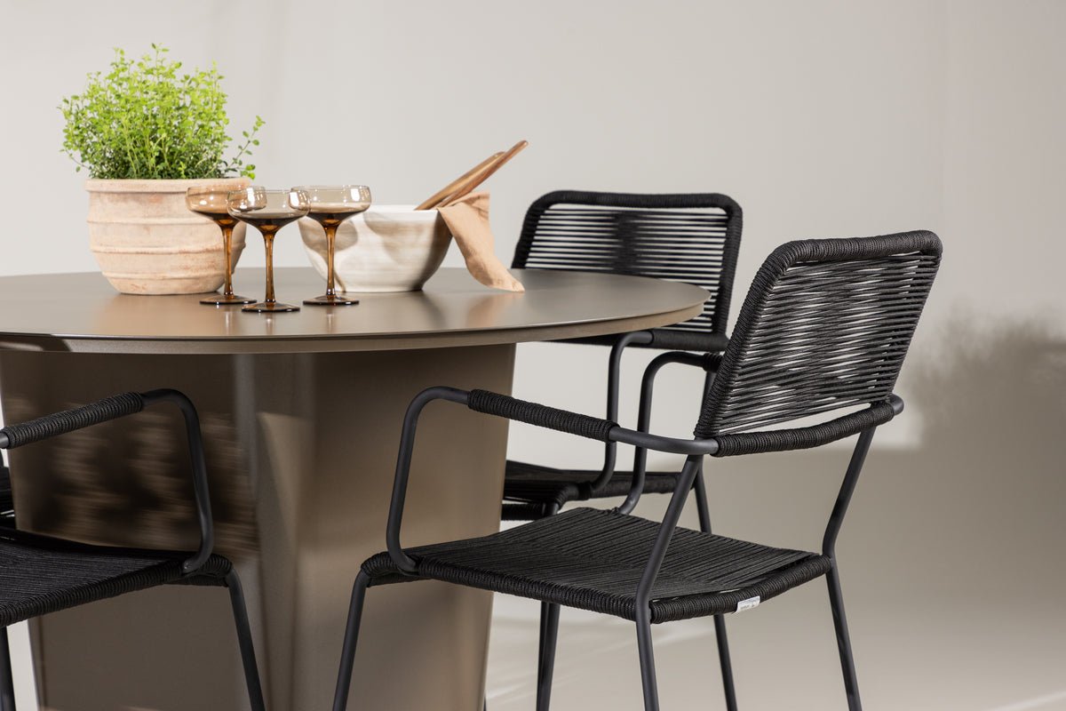 Garten spisegruppe Francesco – 5-delt havemøbelsæt med rundt bord i aluminium