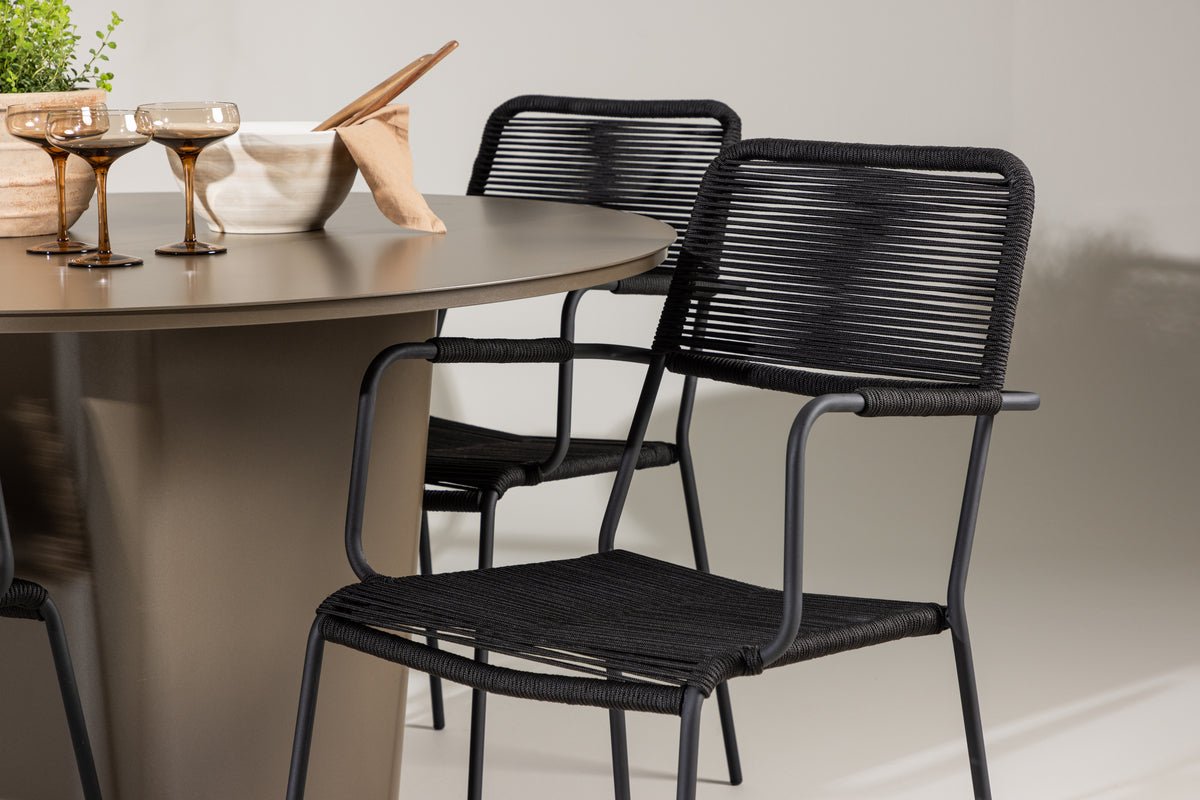 Garten spisegruppe Francesco – 5-delt havemøbelsæt med rundt bord i aluminium