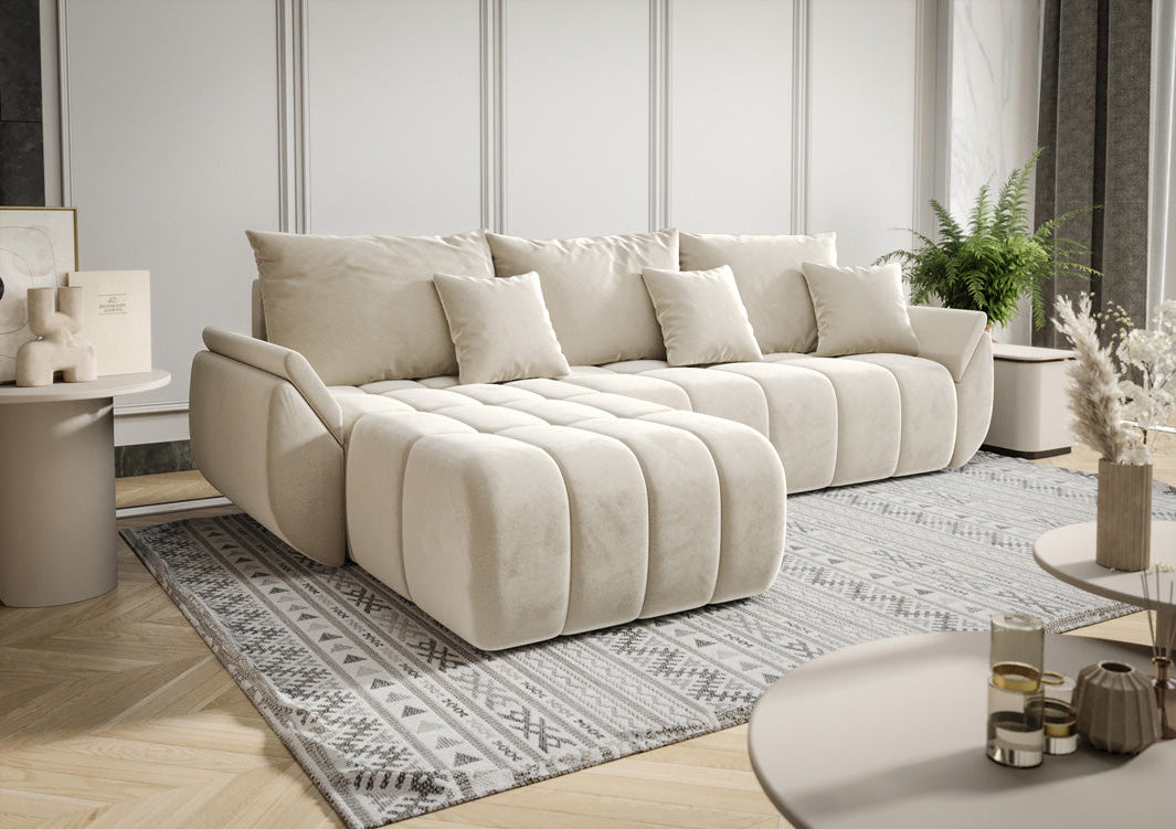 Designer Sofa Lenoa med sove- og klapfunktion i Velour