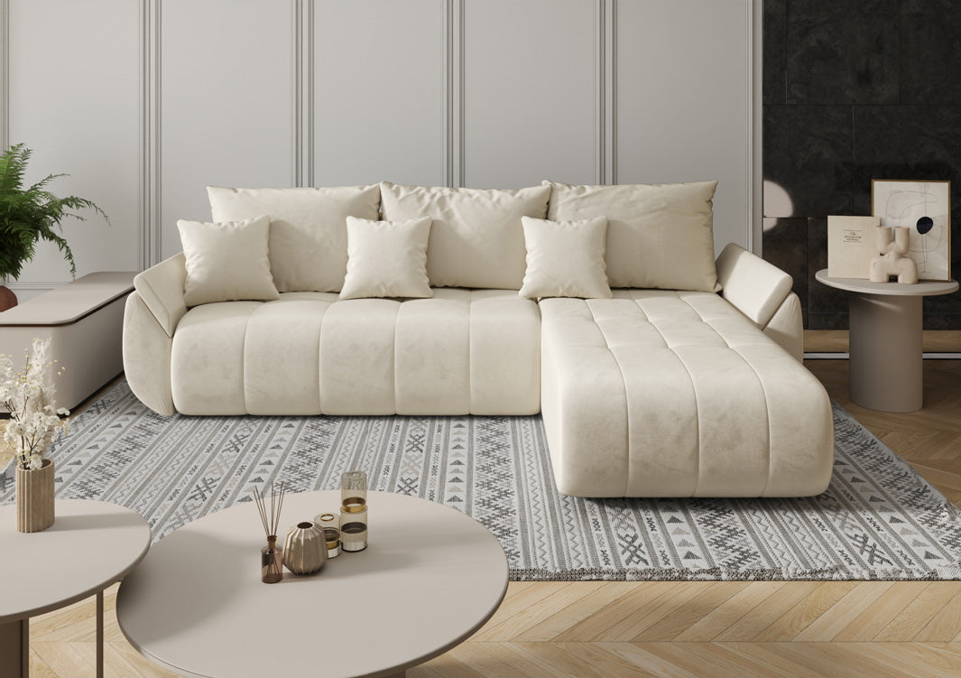 Designer Sofa Lenoa med sove- og klapfunktion i Velour