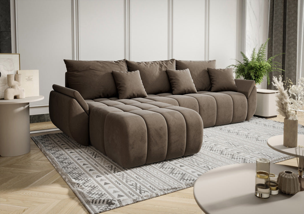 Designer Sofa Lenoa med sove- og klapfunktion i Velour
