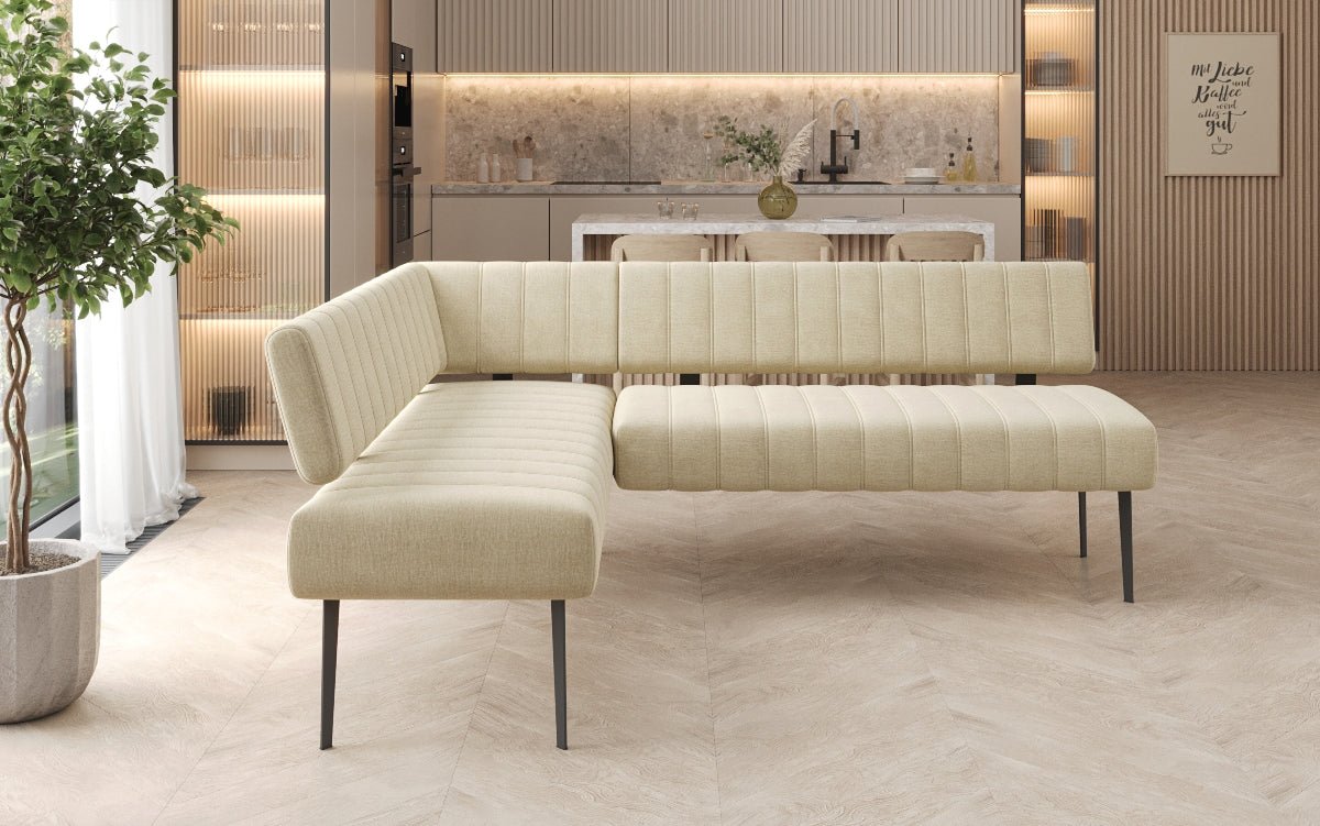 Gepolsterte Essbank Montero aus wasserabweisendem Samt mit Metallbeinen