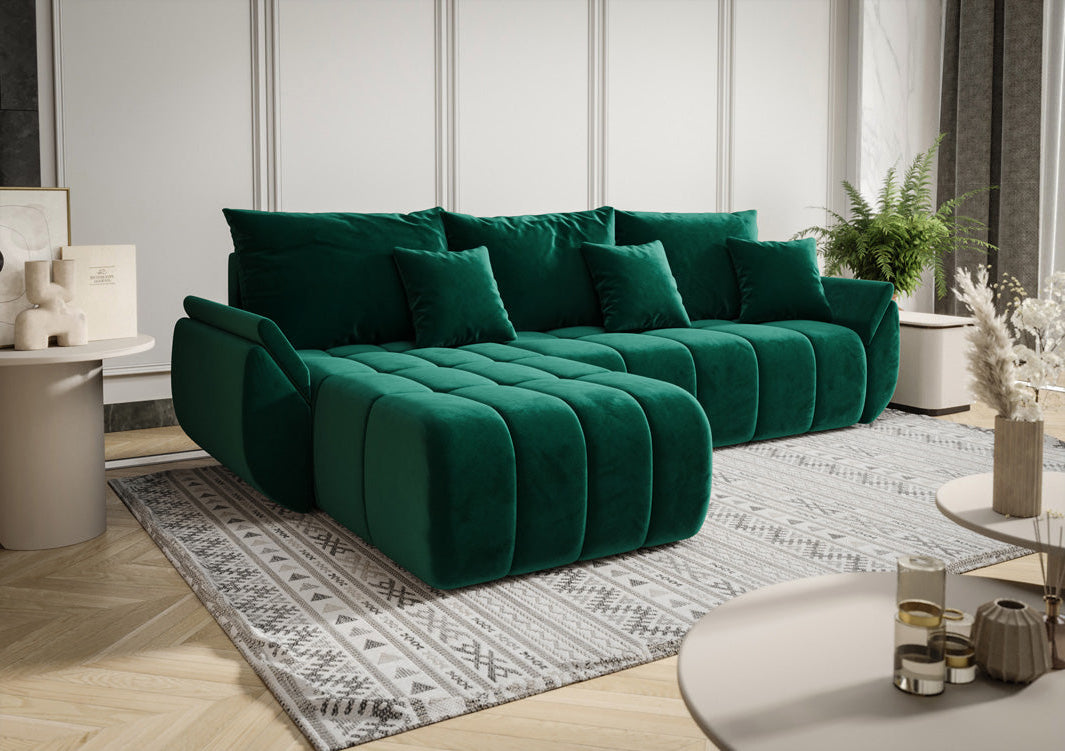 Designer Sofa Lenoa med sove- og klapfunktion i Velour