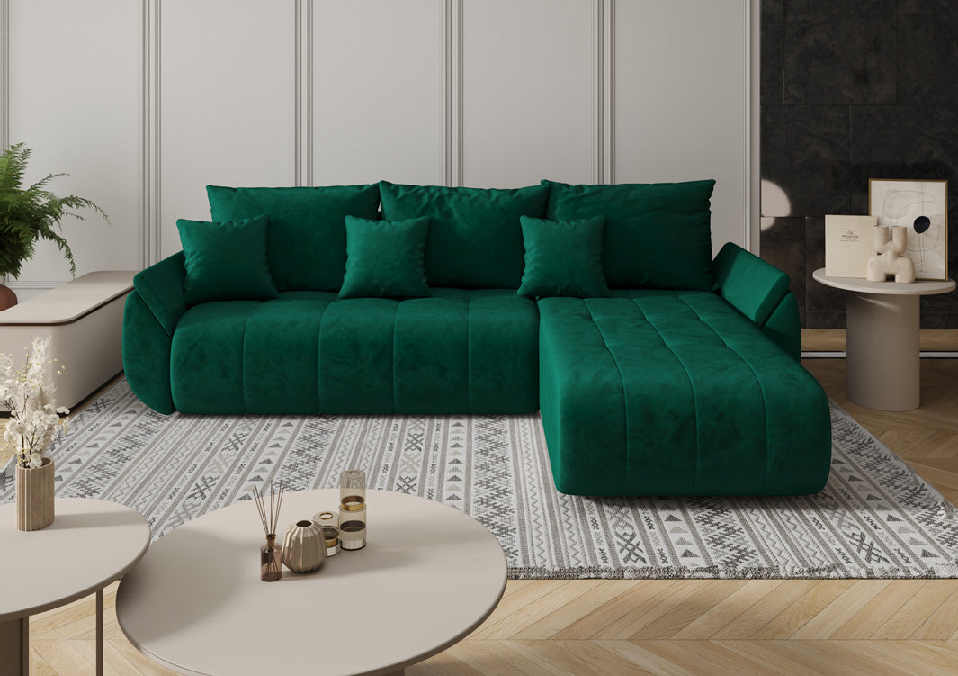 Designer Sofa Lenoa med sove- og klapfunktion i Velour