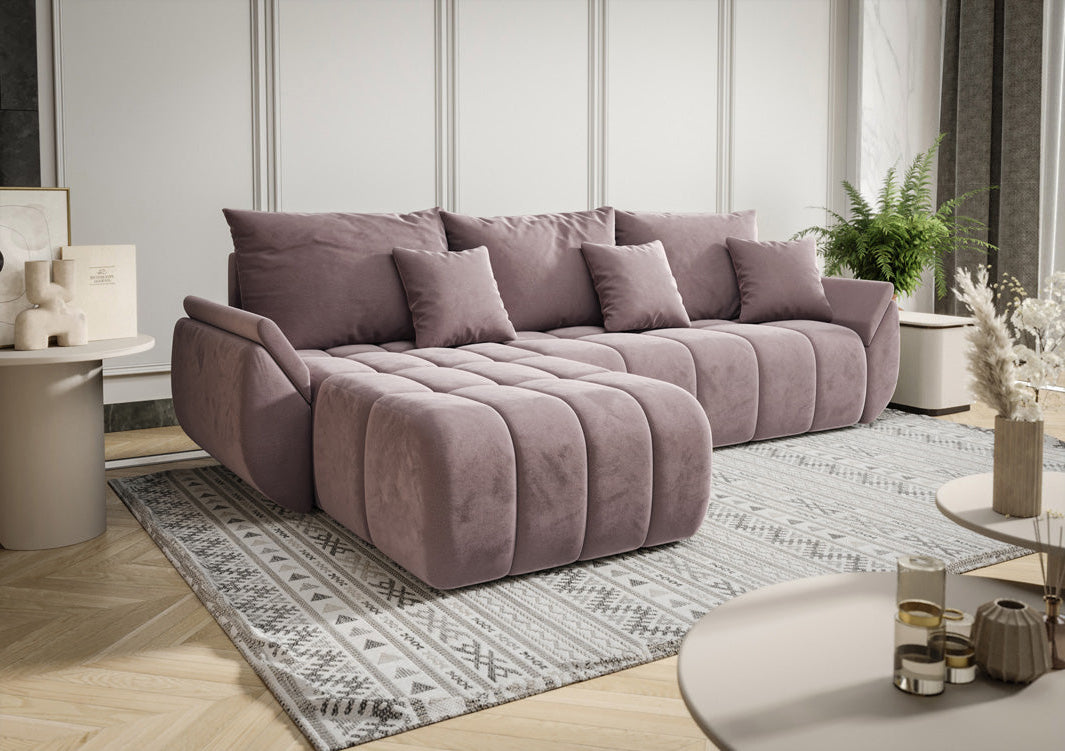 Designer Sofa Lenoa med sove- og klapfunktion i Velour