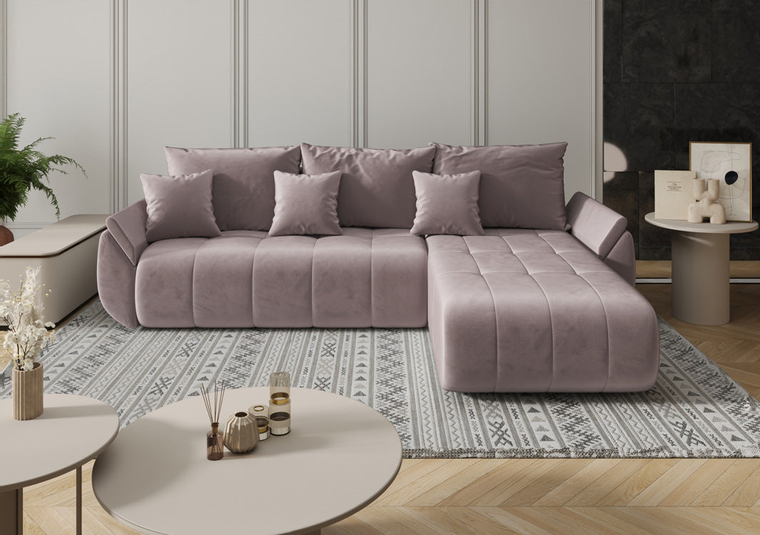 Designer Sofa Lenoa med sove- og klapfunktion i Velour