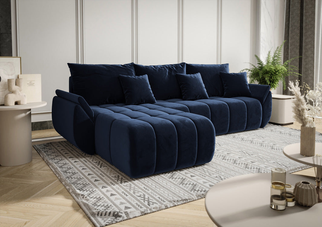 Designer Sofa Lenoa med sove- og klapfunktion i Velour