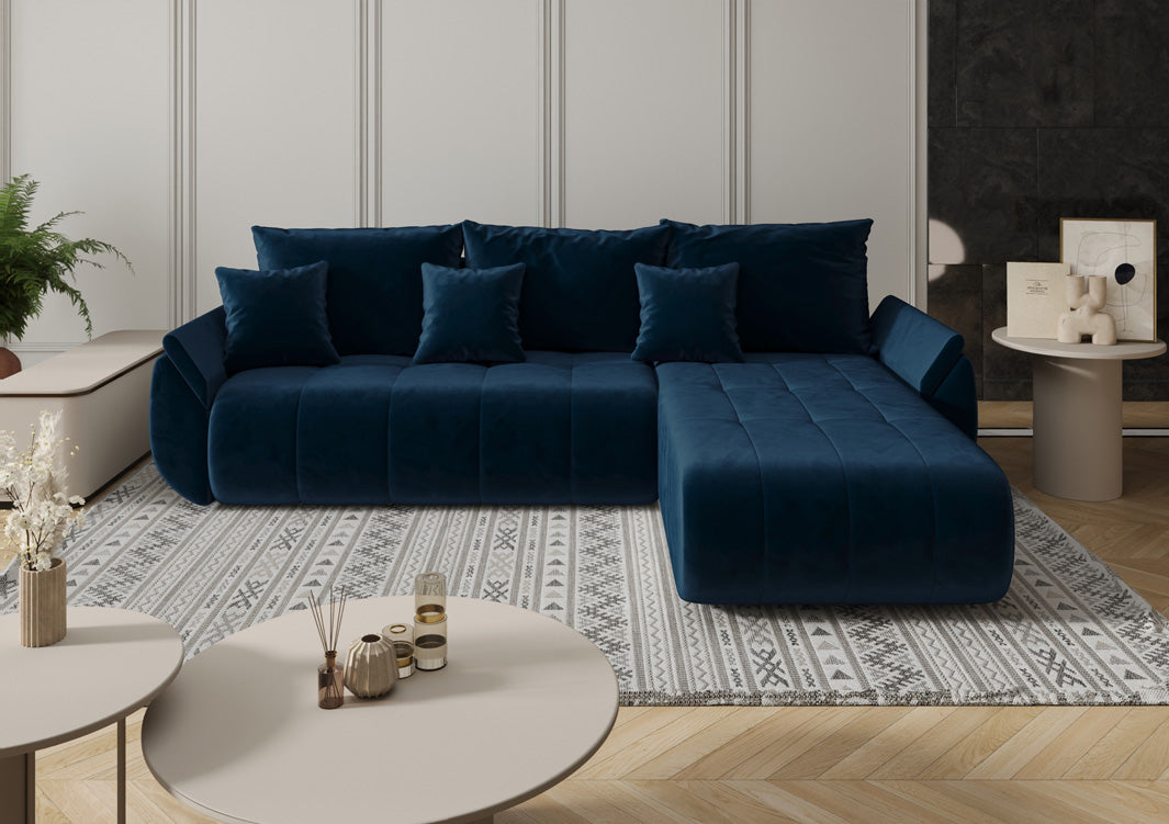 Designer Sofa Lenoa med sove- og klapfunktion i Velour