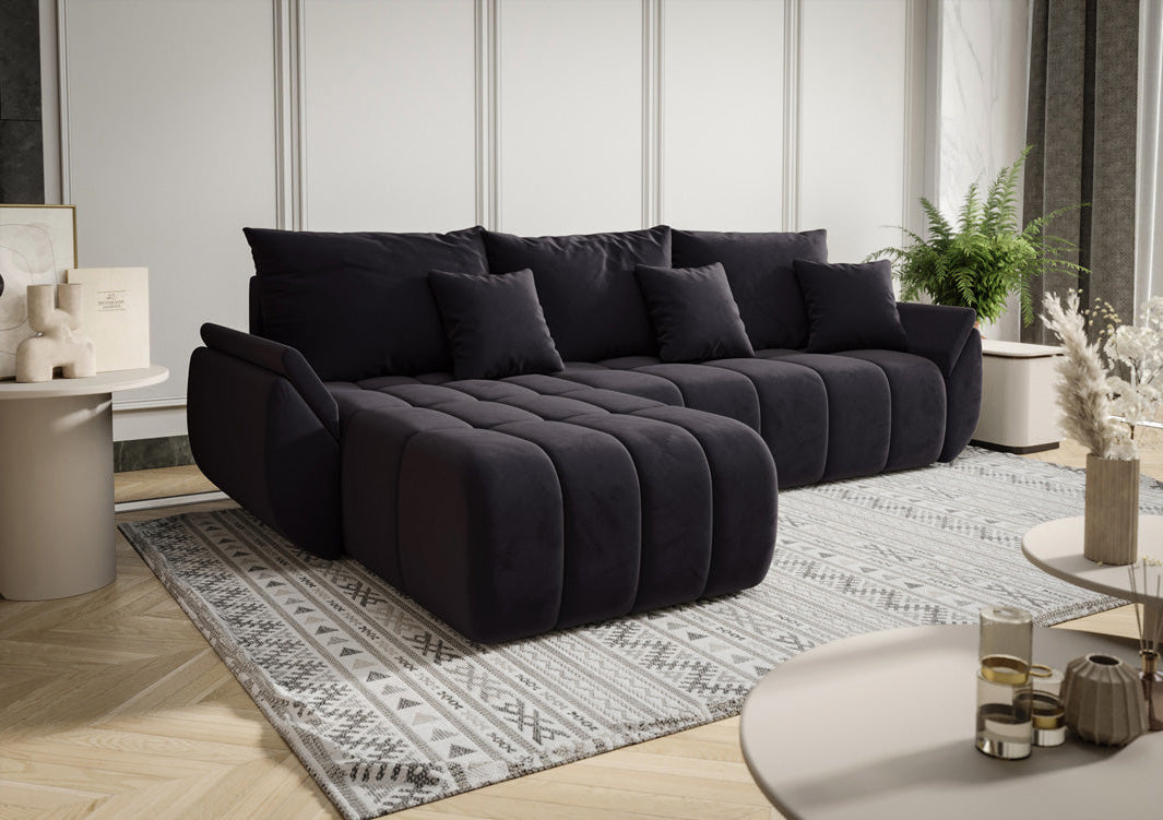 Designer Sofa Lenoa med sove- og klapfunktion i Velour