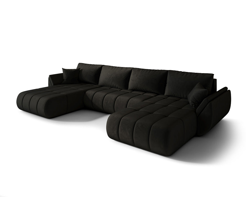 Designer Sofa Lenoa U med sove- og klapfunktion i Velour