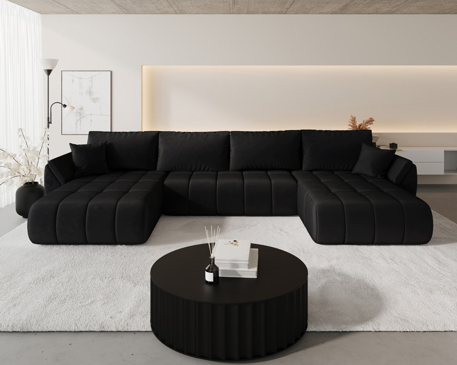 Designer Sofa Lenoa U med sove- og klapfunktion i Velour