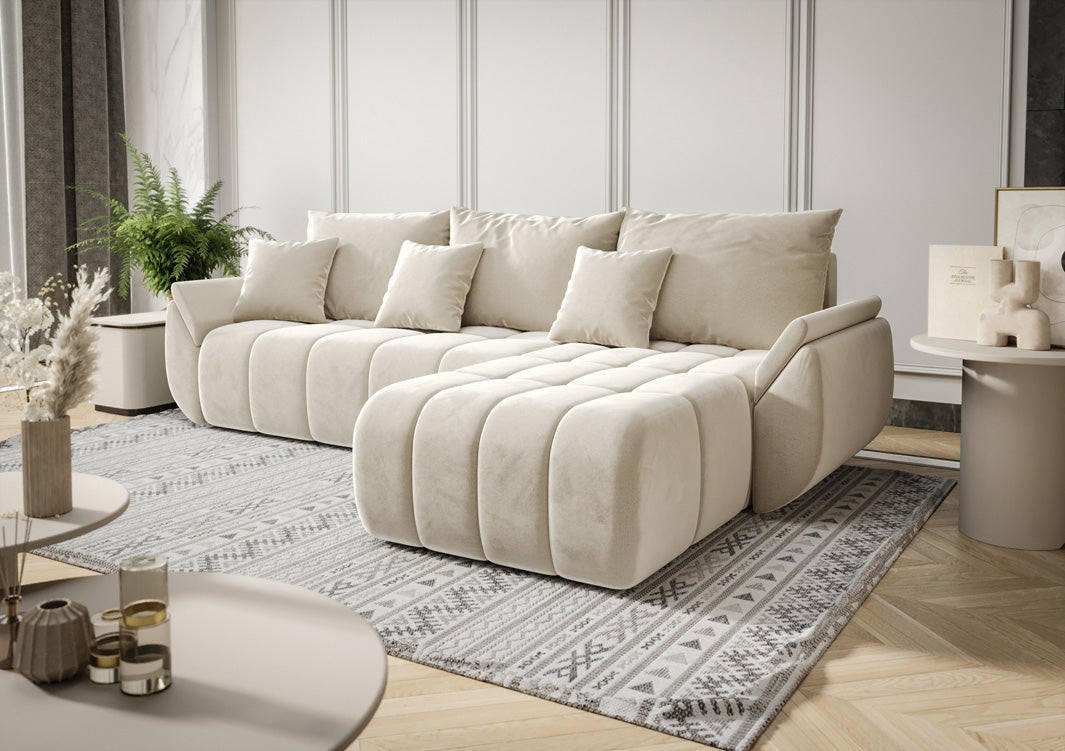 Designer Sofa Lenoa med sove- og klapfunktion i Velour