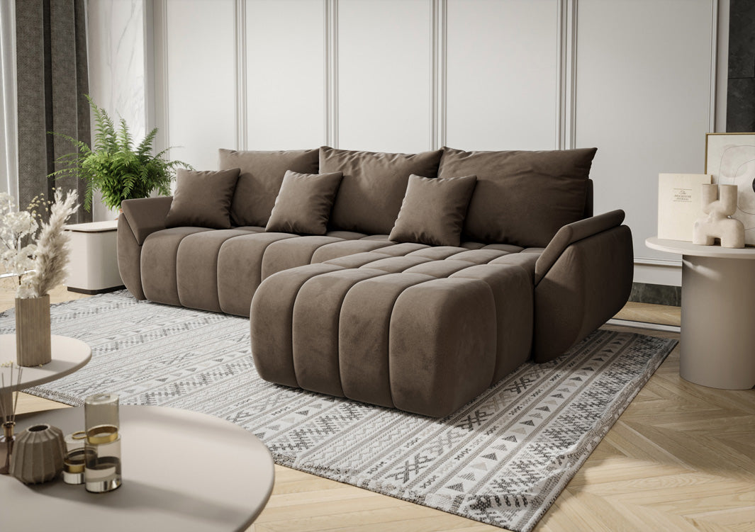 Designer Sofa Lenoa med sove- og klapfunktion i Velour