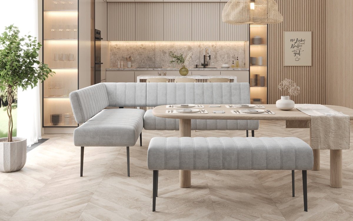 Essbank-sæt Montero i vandafvisende Velour med metalben