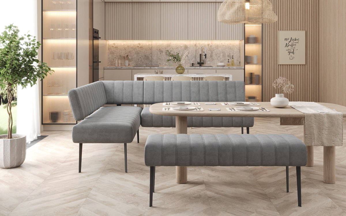 Essbank-sæt Montero i vandafvisende Velour med metalben