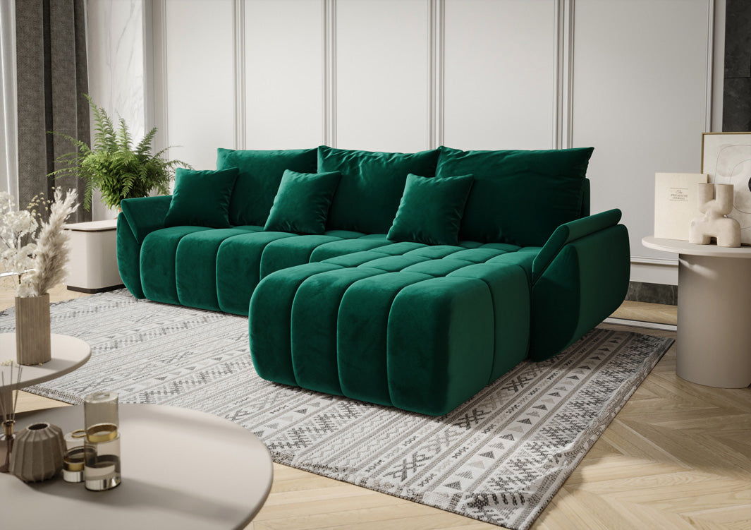 Designer Sofa Lenoa med sove- og klapfunktion i Velour