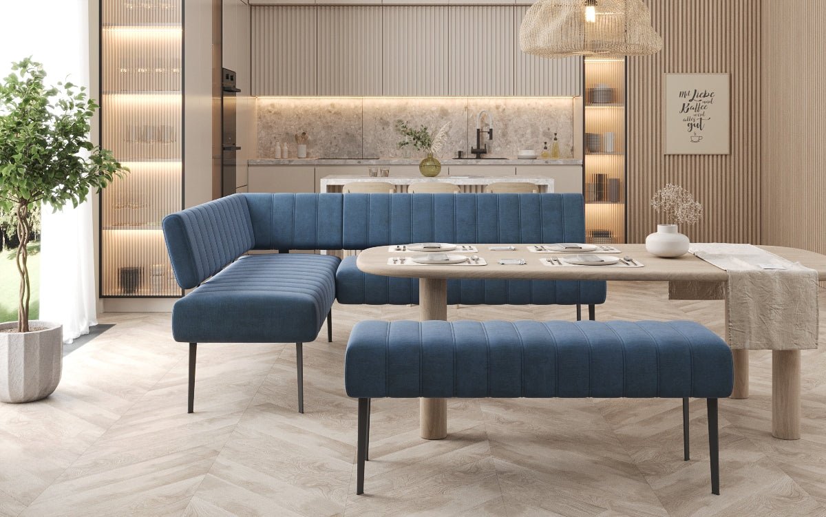 Essbank-sæt Montero i vandafvisende Velour med metalben